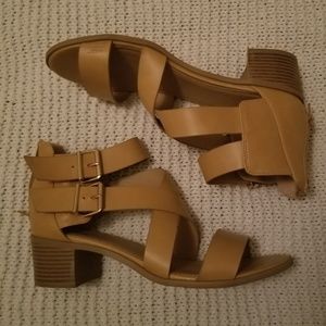 Tan strappy sandals